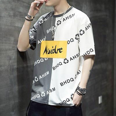 NOIDRE PRINTED DROP SHOULDER T-SHIRT IN COTTON JERSY FABRIC FOR MEN AND BOYS ( MH 8799