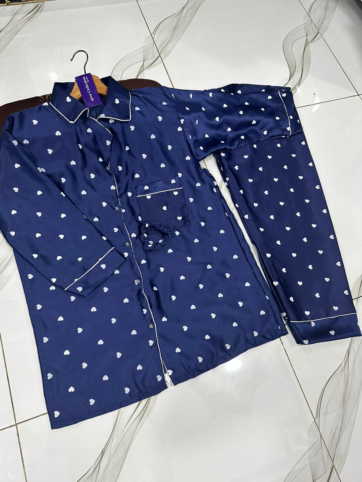 blue printed silk suit in premium fabric for girls and woman (M H 881) - M.H fashion 