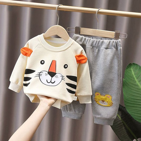 RABBIT printed full-sleeves t-shirt and trouser in kids winter collection (MH 96