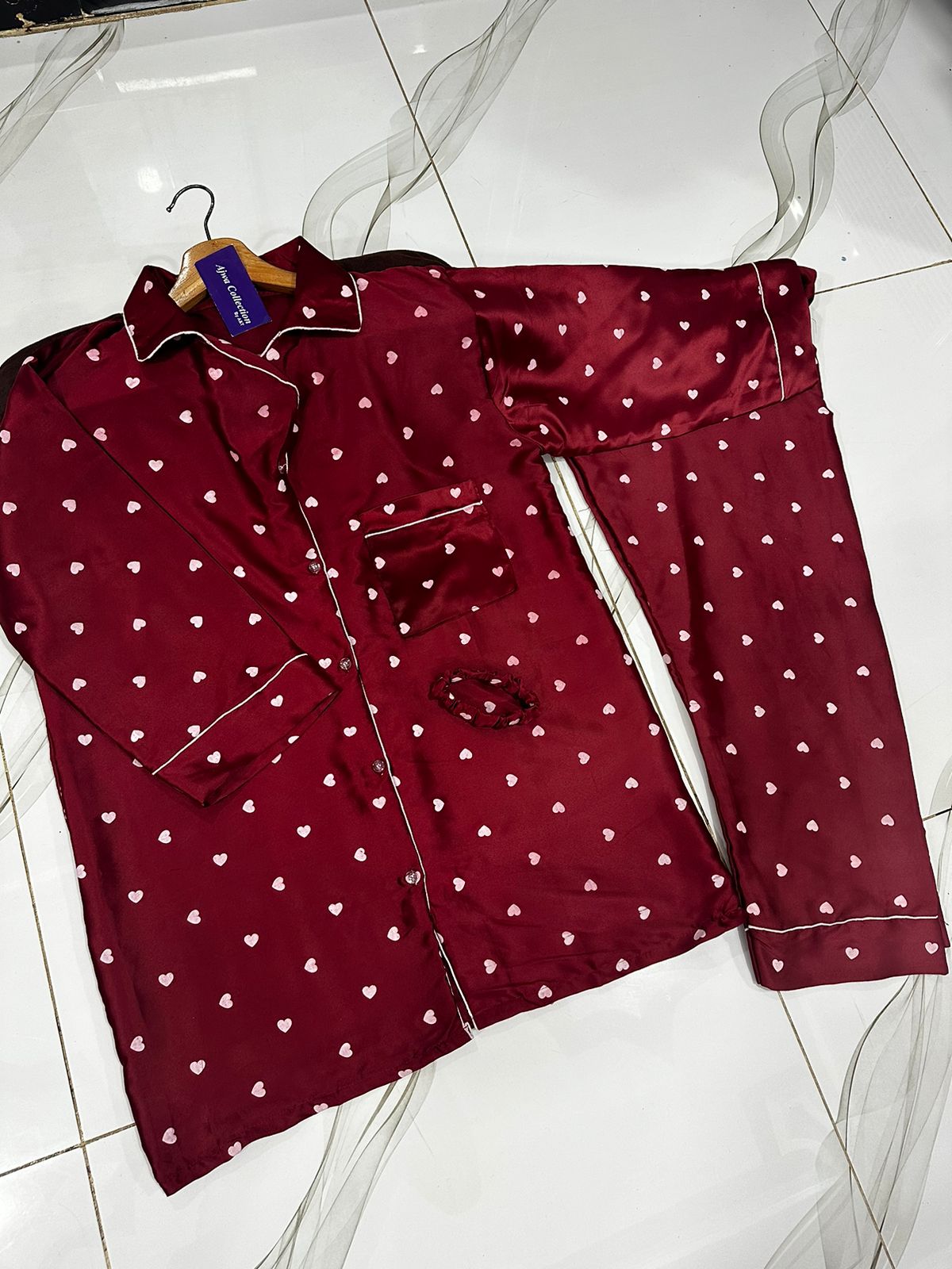 maroon printed silk suit in premium fabric for girls and woman (M H 881) - M.H fashion 