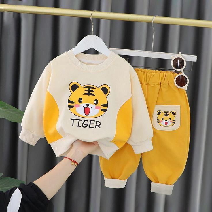 beautiful bears printed yellow  kids suit - M.H fashion 