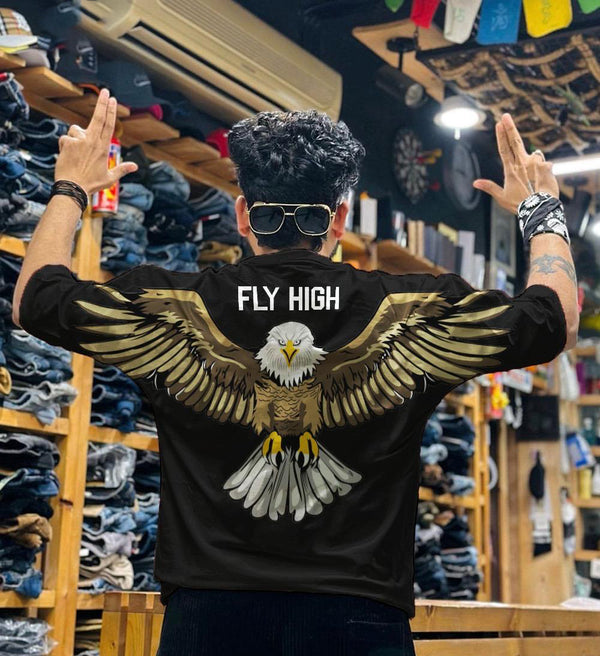 EAGLE PRINTED DROP SHOULDER T-SHIRT IN COTTON JERSY FABRIC FOR MEN AND BOYS ( MH 856