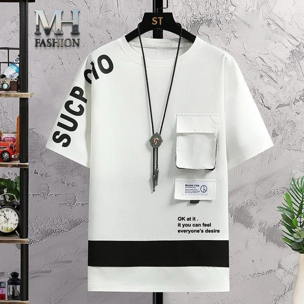 STYLISH POCKET DESIGN DROP SHOULDER T-SHIRT IN COTTON JERSY FABRIC FOR MEN AND BOYS ( MH UI. (Copy)