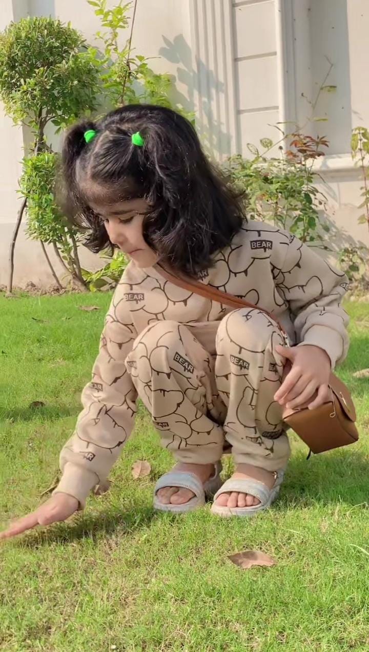 Big bear printed  kids suit for winter - M.H fashion 