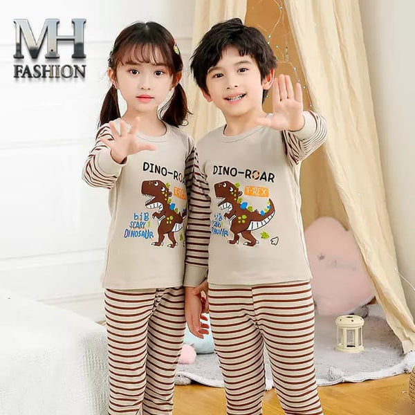 kids tracksuit in cartoons printed full-sleeves t-shirt and trouser for kids and boys (MH 91)