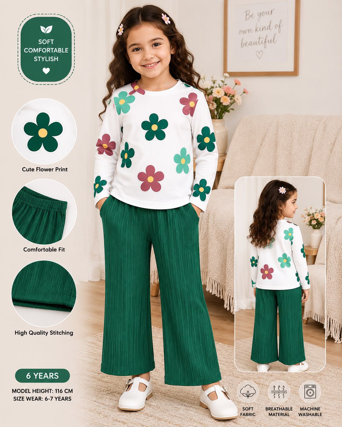 summer night suits for girls pink flower  printed