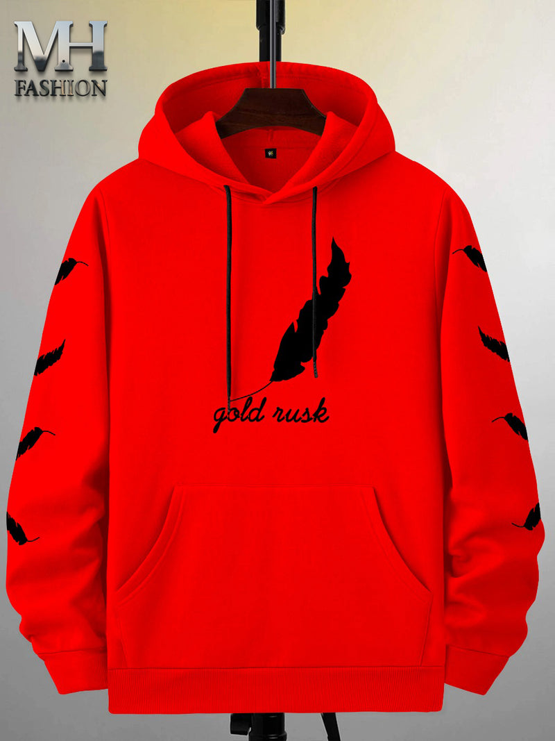 leave printed  hoodie in premium quality for mans and boys (M.H 478)