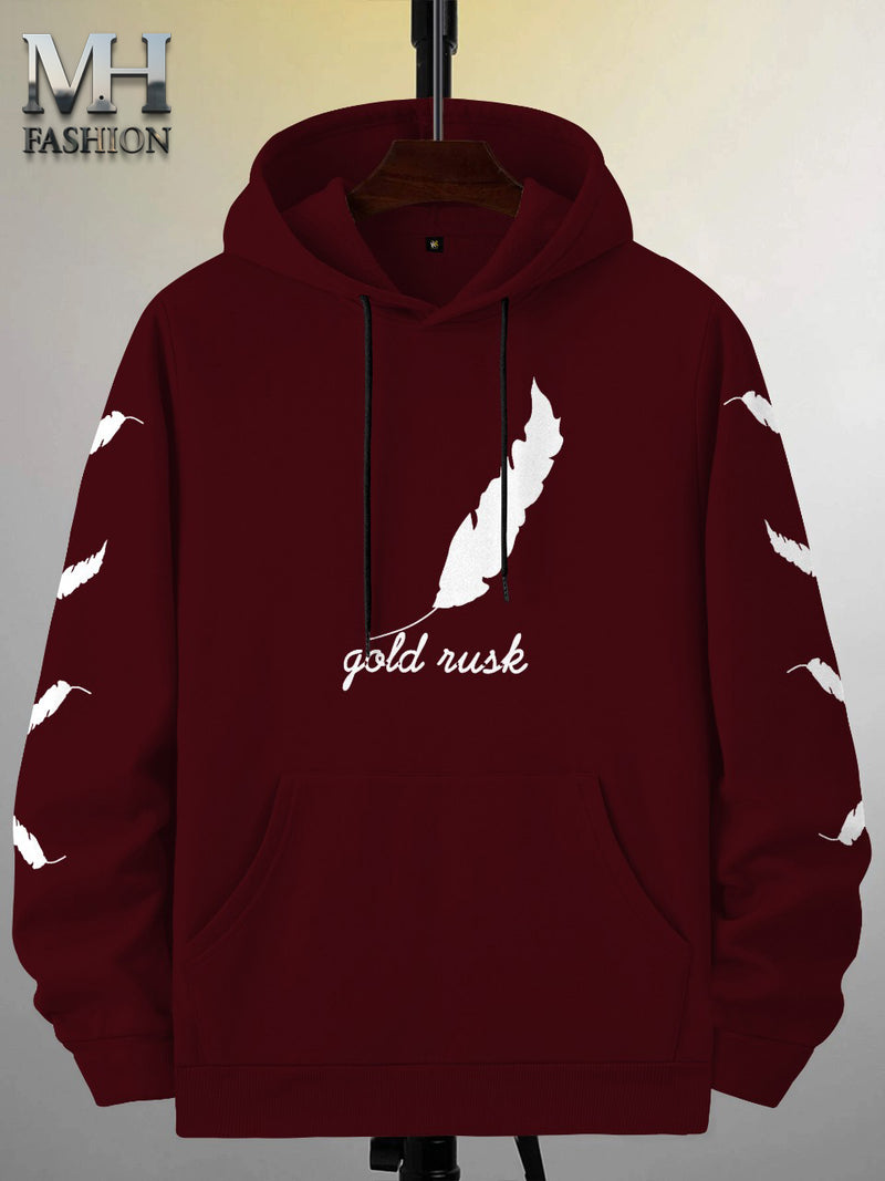 leave printed  hoodie in premium quality for mans and boys (M.H 478)