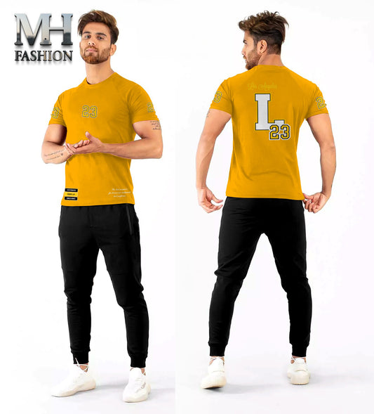 L 23 printed half sleeves T-shirt and trouser in cotton jersey for mans and boys (MH : 78)