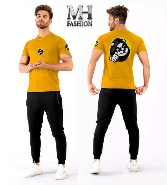 Cartoon face printed half sleeves T-shirt and trouser in cotton jersey for mans and boys (MH : 75)