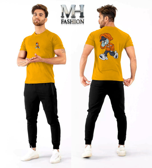 Cartoon printe half sleeves T-shirt and trouser in cotton jersey for mans and boys (MH : 75)