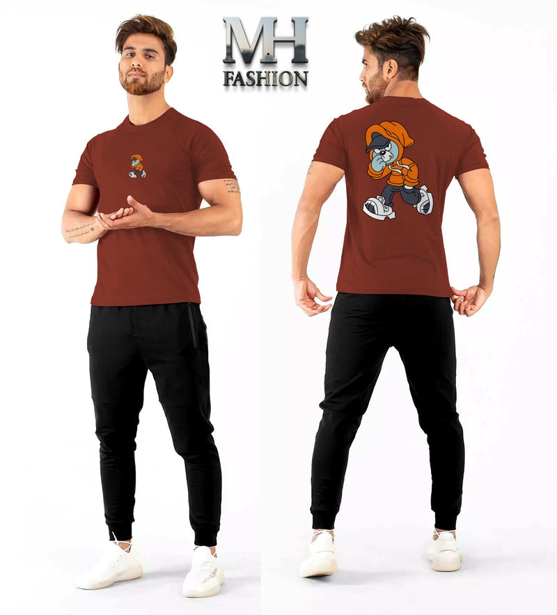 Cartoon printe half sleeves T-shirt and trouser in cotton jersey for mans and boys (MH : 75)