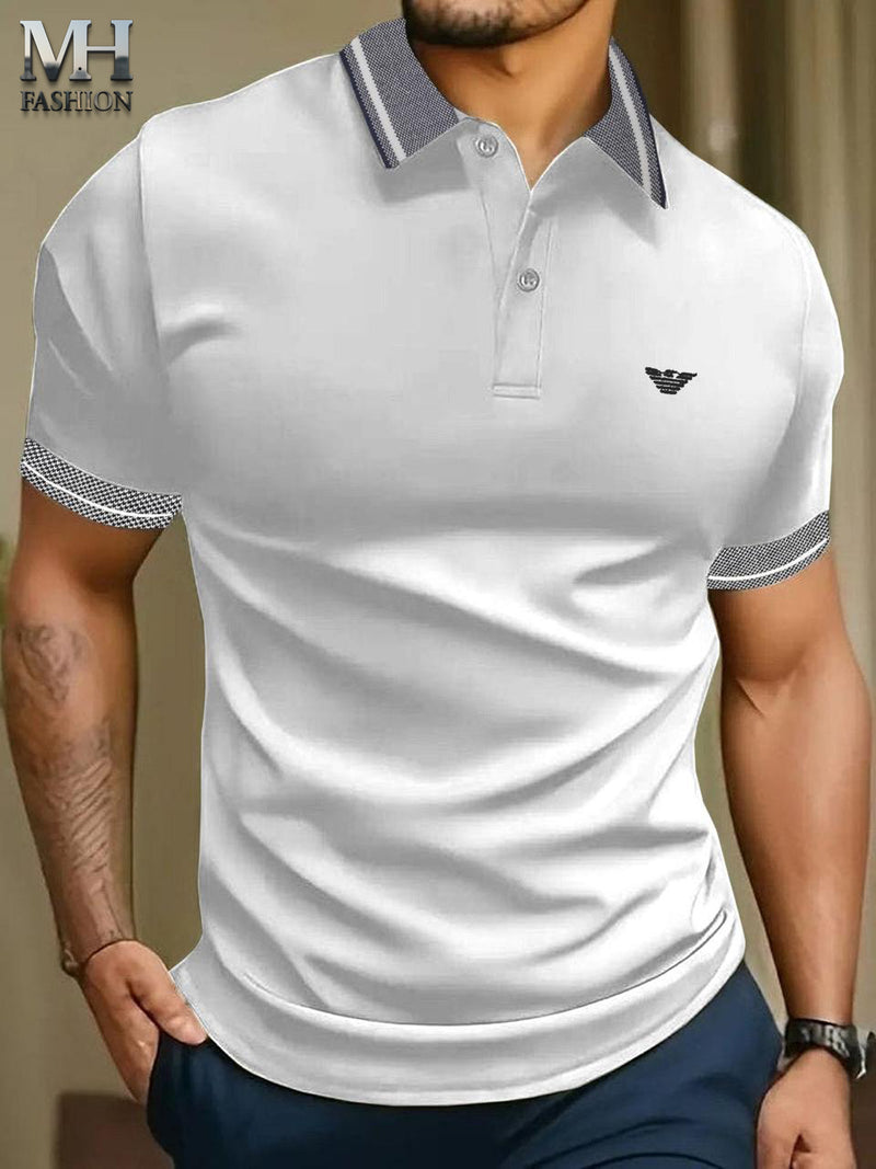 HALF-SLEEVES POLO T-SHIRT IN EMBROIDERY LOGO COTTON PK FABRIC FOR MENS AND BOYS (MH : 53)