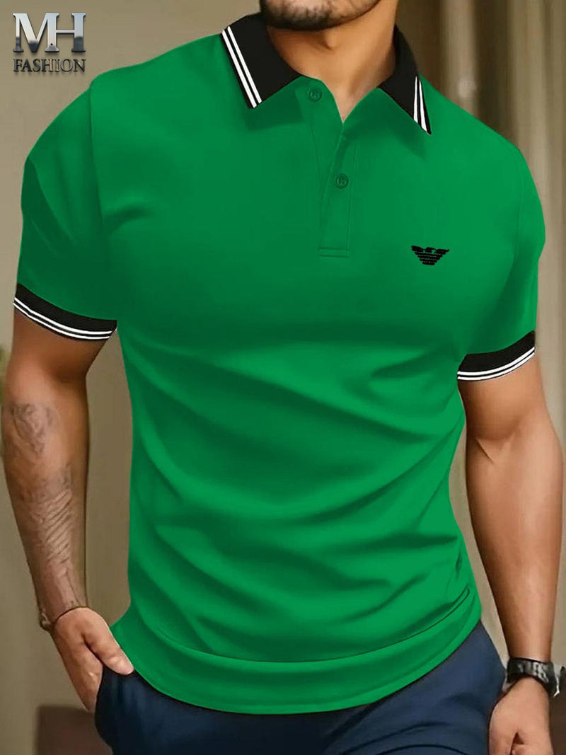 HALF-SLEEVES POLO T-SHIRT IN EMBROIDERY LOGO COTTON PK FABRIC FOR MENS AND BOYS (MH : 53)