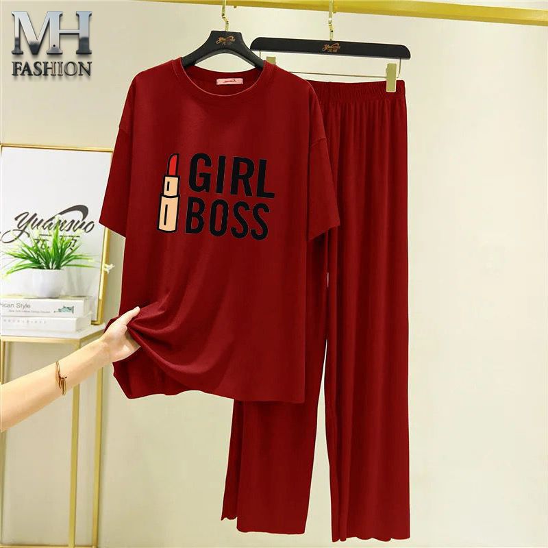 maroon flapper style  pajama  night suit for girls and woman cottan jarsy fabric (M.H 1 )