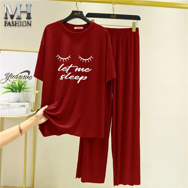 maroon flapper style  pajama  night suit for girls and woman cottan jarsy fabric (M.H 1 )