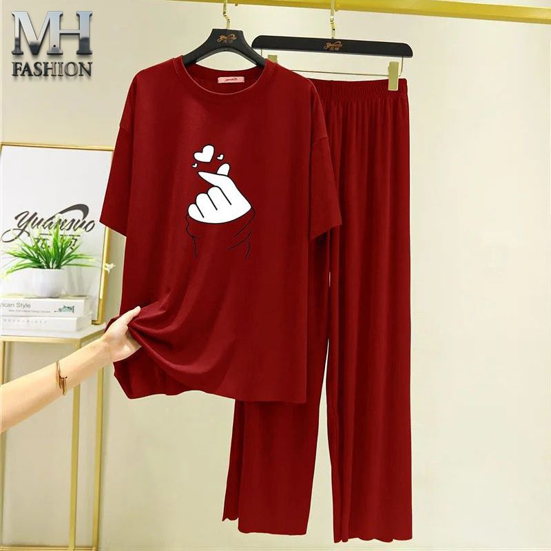 maroon flapper style  pajama  night suit for girls and woman cottan jarsy fabric (M.H 1 )