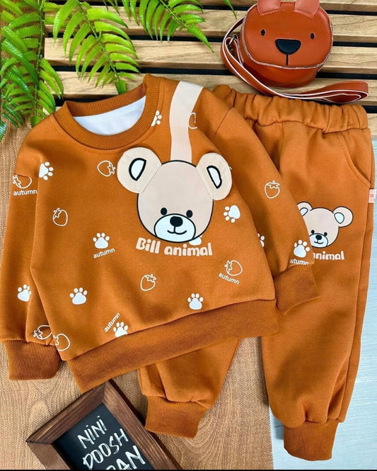 bear bill animal  printed  kids suit for winter - M.H fashion 