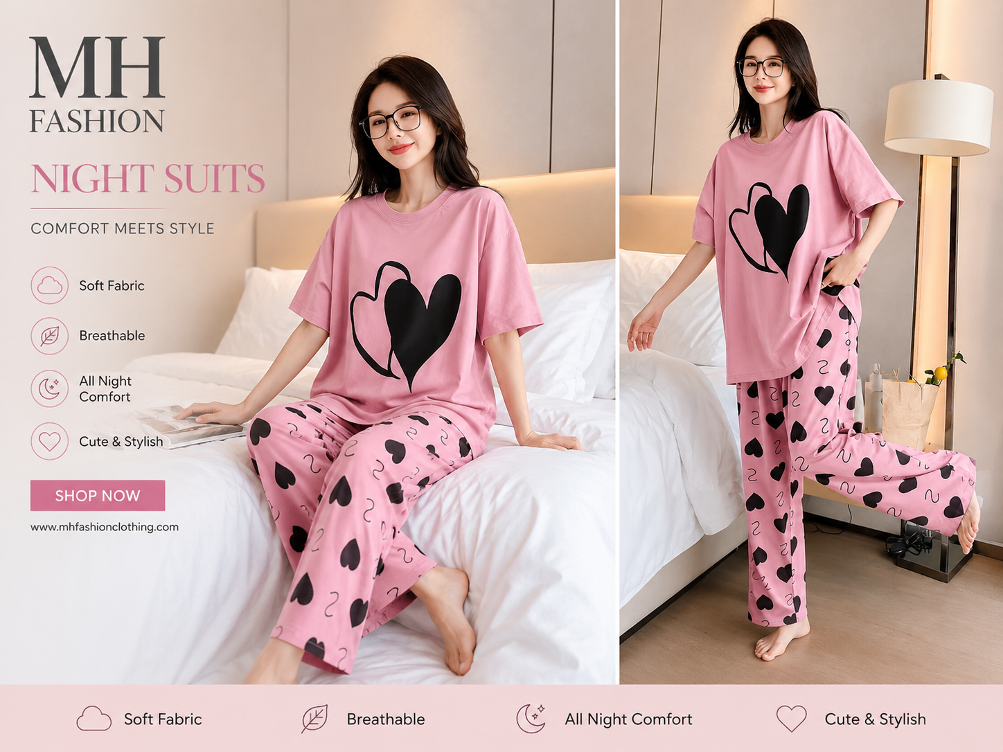 printed night suit in premium fabric cotton jarsy - M.H fashion 