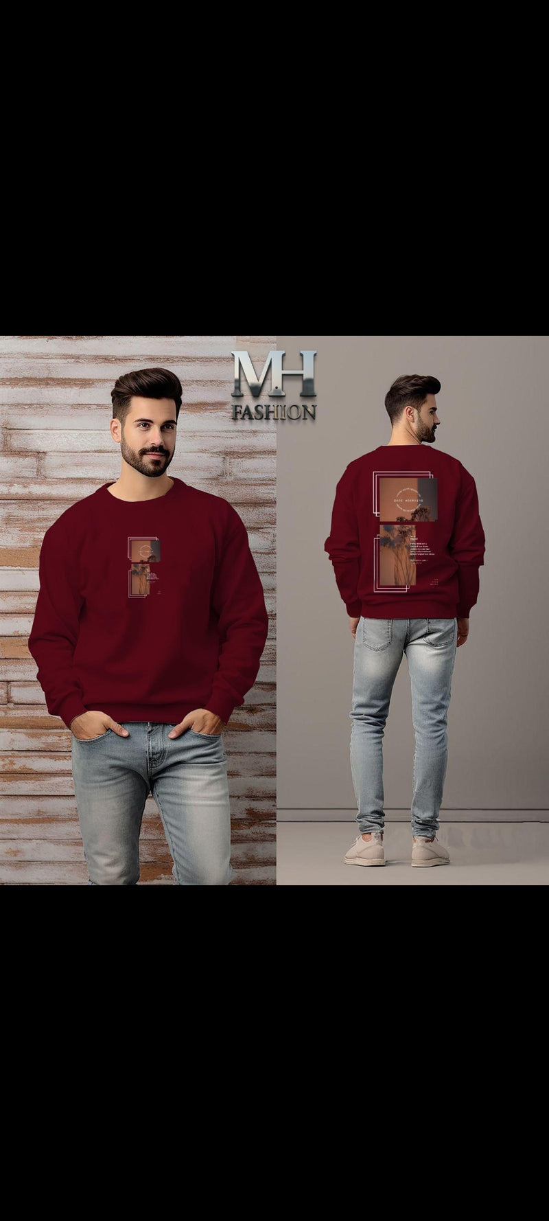 DTF PRINTED SWEAT SHIRT FOR MENS AND BOYS IN WINTER COLLECTION (M.H 89)