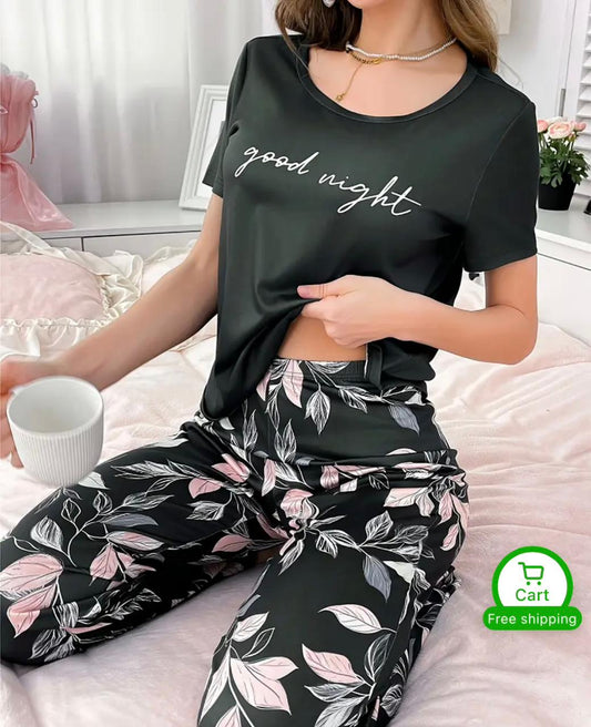 black goodnight  design night suit premium fabric for girls and woman - M.H fashion 