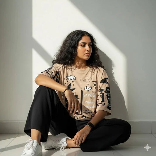 planet printed style night suit cotton jarsy fabric