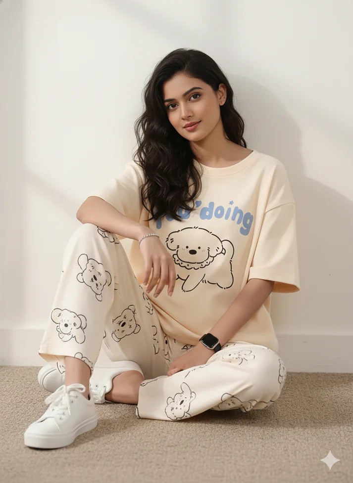 white you doing design night suit premium fabric for girls and woman