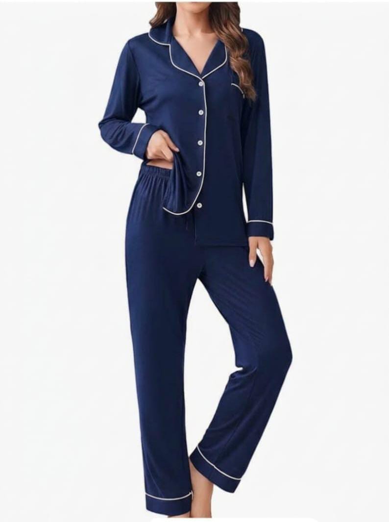 button  style night suit  fabric soft cotton for summer - M.H fashion 