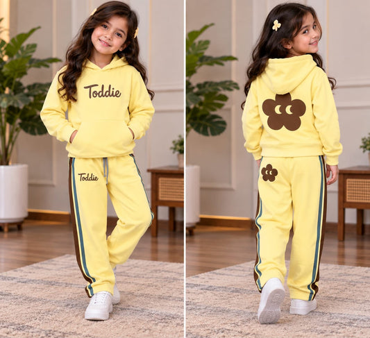 yellow toddie design printed  kids suit for winter - M.H fashion 