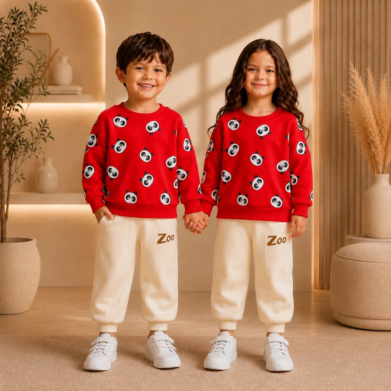red panda  printed  kids suit for winter - M.H fashion 