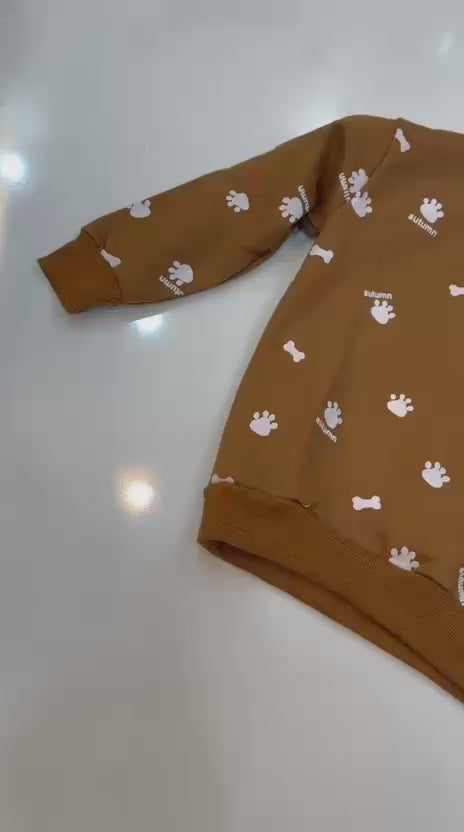 bear bill animal  printed  kids suit for winter