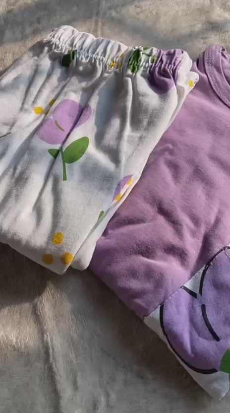 green bear design night suit premium fabric for girls and woman