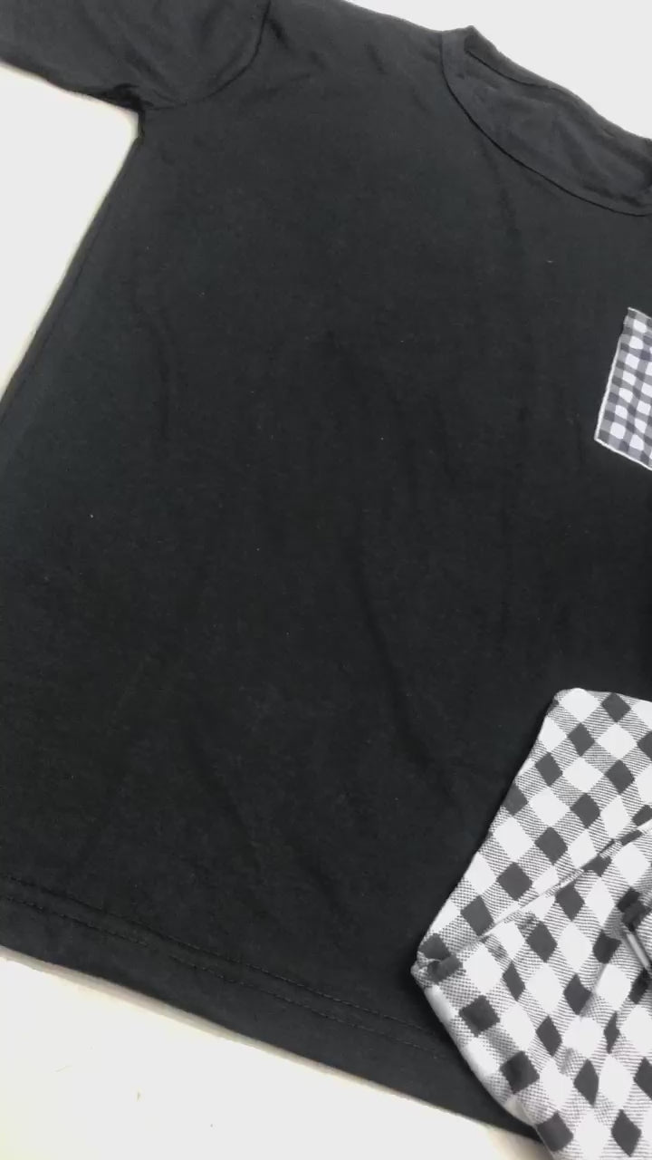 BLACK POCKET DESIGN NIGHT DRESS IN COTTON FABRIC