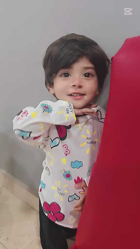 pink flower  printed  kids night suits for girls